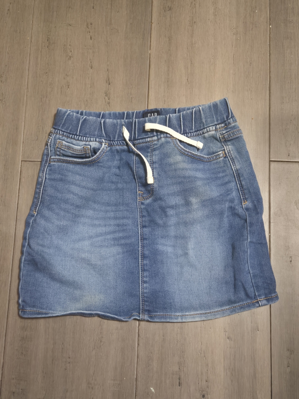 GAP Girls' Blue Denim Skirt with Drawstring Waist Size Med